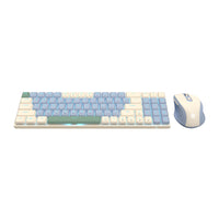 Redragon BS8772 Wireless Keyboard and Mouse Combo - Cream/Blue-RD-BS-8772CB