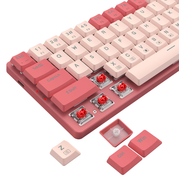 Redragon BS8772 Wireless Keyboard and Mouse Combo - Red/Pink-RD-BS-8772RP