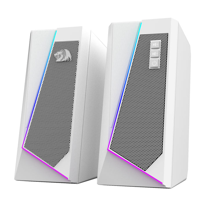 Redragon GS20W ANVIL 3W 2.0 RGB Stereo Desktop PC Speakers - White-RD-GS520W