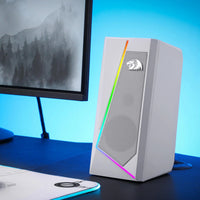 Redragon GS20W ANVIL 3W 2.0 RGB Stereo Desktop PC Speakers - White-RD-GS520W