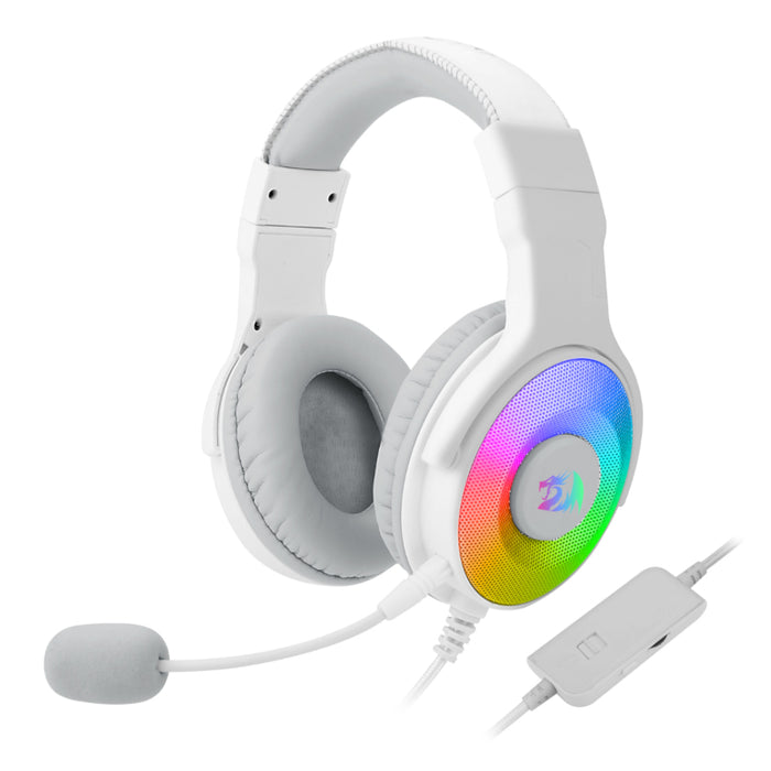 REDRAGON Over-Ear PANDORA USB (Power Only)|Aux (Mic and Headset) RGB Gaming Headset - White-RD-H350W-RGB-1