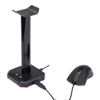 Redragon HA300 Scepter Pro RGB Headset Stand with USB Hub (4 x USB 2.0, RGB Lighting)-RD-HA300