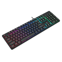 Redragon K521 Rainbow LED Gaming Keyboard: Black, Full-Size Membrane Keyboard with Backlit Keys and Multimedia Controls