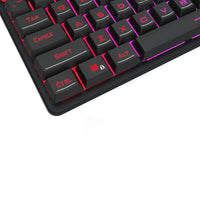 Redragon K521 Rainbow LED Gaming Keyboard: Black, Full-Size Membrane Keyboard with Backlit Keys and Multimedia Controls