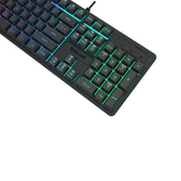 Redragon K521 Rainbow LED Gaming Keyboard: Black, Full-Size Membrane Keyboard with Backlit Keys and Multimedia Controls