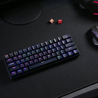 REDRAGON DRACONIC PRO Mechanical 61 Key|Bluetooth 5.0|RGB 9 Colour Modes|Rechargable Battery|Type-C Charging Cable Gaming Keyboard - Black-RD-K530RGB-PRO
