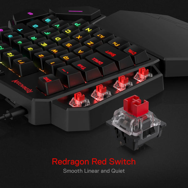 REDRAGON Diti Elite Pro One-Handed RGB Wireless Mechanical Gaming Keyboard - Black-RD-K585RGB-PRO