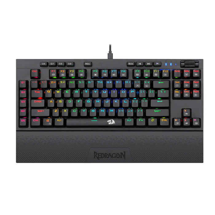 Redragon K588 RGB Pro BROADSWORD TKL Mechanical Wired Gaming Keyboard - Black-RD-K588RGB