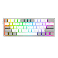 Redragon K617 FIZZ 60% Wired RGB Gaming Keyboard - White/Grey-RD-K617-RGB-WG