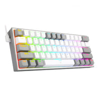 Redragon K617 FIZZ 60% Wired RGB Gaming Keyboard - White/Grey-RD-K617-RGB-WG