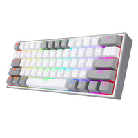 Redragon K617 FIZZ 60% RGB Gaming Keyboard: Compact mechanical keyboard with vibrant RGB lighting and 61 keys. White keyboard