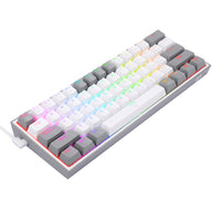 Redragon K617 FIZZ 60% RGB Gaming Keyboard: Compact mechanical keyboard with vibrant RGB lighting and 61 keys. White keyboard