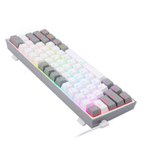 Redragon K617 FIZZ 60% RGB Gaming Keyboard: Compact mechanical keyboard with vibrant RGB lighting and 61 keys. White keyboard