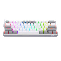 Redragon K617 FIZZ 60% RGB Gaming Keyboard: Compact mechanical keyboard with vibrant RGB lighting and 61 keys. White keyboard