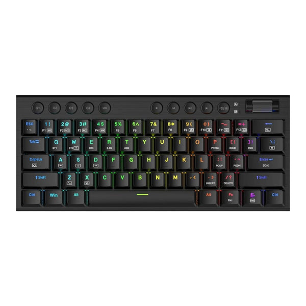 REDRAGON Horus Mini Pro 61Key Wireless Bluetooth Red Switch RGB Low Profile Gaming Mechanical Keyboard - Black