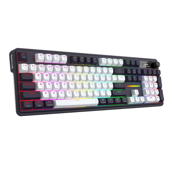 Redragon K762WB-RGB-PRO LCD Full-size Gasket Mechanical Keyboard - Black-RD-K762WB-RGB-PRO