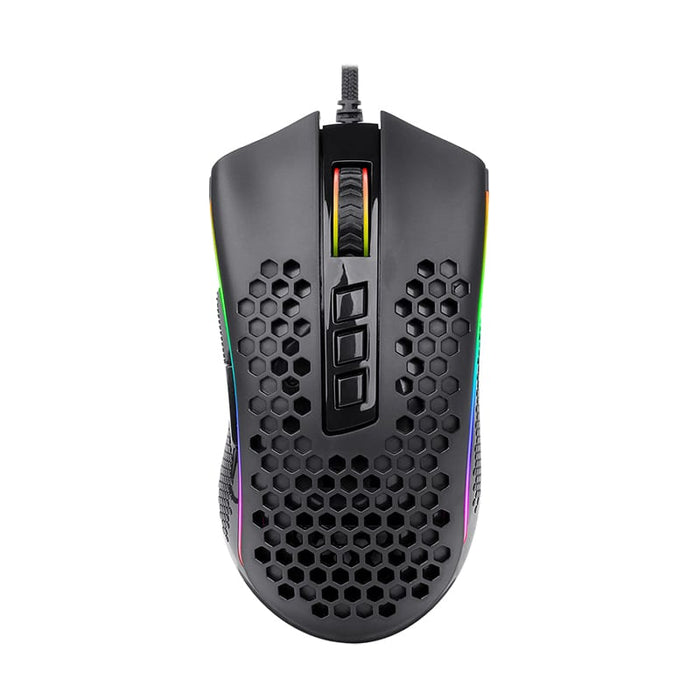 REDRAGON STORM 12400DPI 7 Buttons|Ergonomic Design|P3327 Optical Sensor|Lightweight Body|RGB Backlit gaming Mouse - Black-RD-M808-RGB