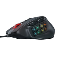 Redragon AATROX M811 Gaming Mouse: MMO, RGB, Black - 15 Programmable Buttons