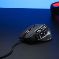 Redragon AATROX M811 Gaming Mouse: MMO, RGB, Black - 15 Programmable Buttons