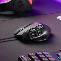 Redragon AATROX M811 Gaming Mouse: MMO, RGB, Black - 15 Programmable Buttons