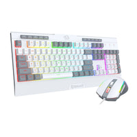 Redragon S151 Wired RGB Gaming Keyboard and Mouse Combo - White and Grey-RD-S151W Redragon