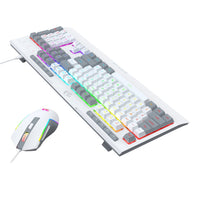 Redragon S151 Wired RGB Gaming Keyboard and Mouse Combo - White and Grey-RD-S151W Redragon