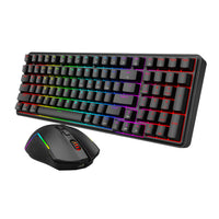 Redragon S162 RGB 3-Mode Wireless Mechanical Gaming Keyboard and Mouse Combo - Black-RD-S162