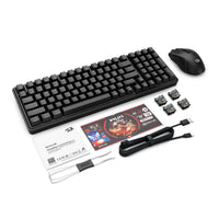 Redragon S162 RGB 3-Mode Wireless Mechanical Gaming Keyboard and Mouse Combo - Black-RD-S162