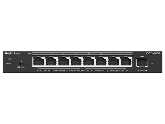 Reyee 8 Port 2.5Gbps PoE 130W 1SFP+ Smart Managed Switch - RG-ES209MGP