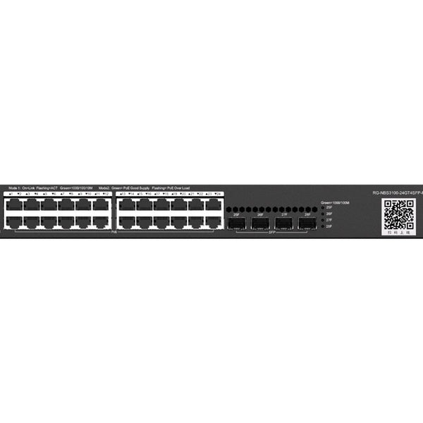 Reyee 24 Port Gigabit PoE 370W 4SFP Layer 2+ Smart Managed Switch | RG-NBS3100-24GT4SFP-P-V2