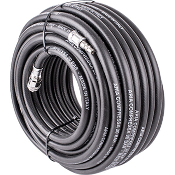 Rubber Air Hose - 8mm x 30m - Quick Coupler - Compressor Hose - Made in Italy