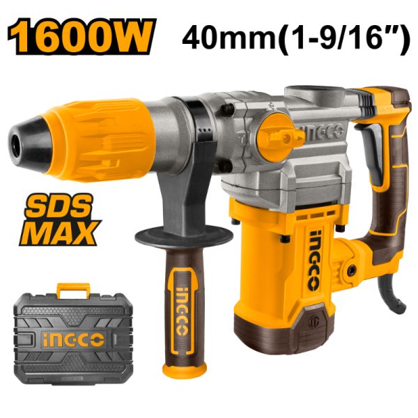 Ingco | Rotary Hammer Drill Including Accessories & Carry Case 1600W - RH1600388