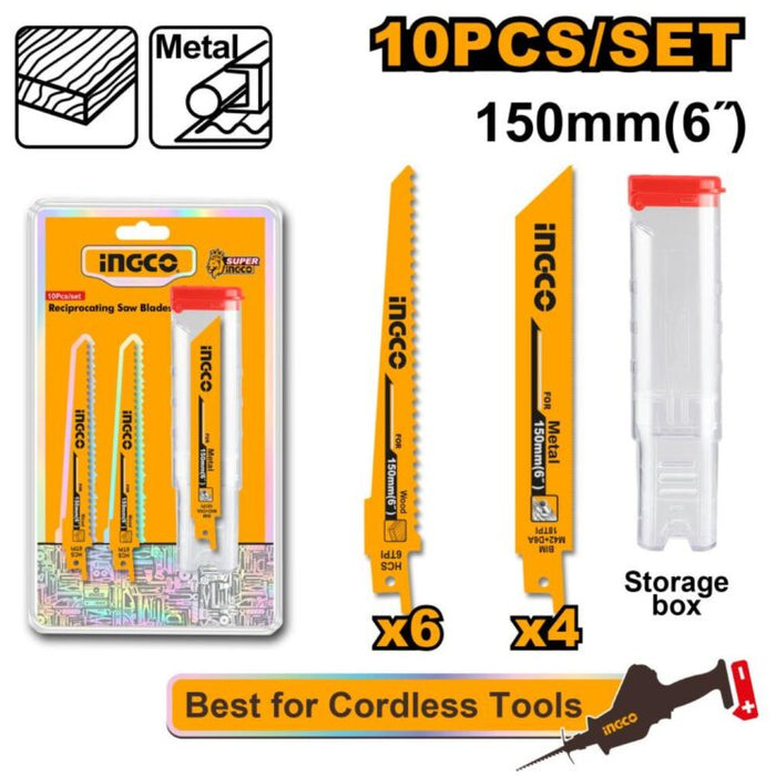 INGCO ACC RECIPROCATING BLADE METAL & WOOD 10PCS RSB1002