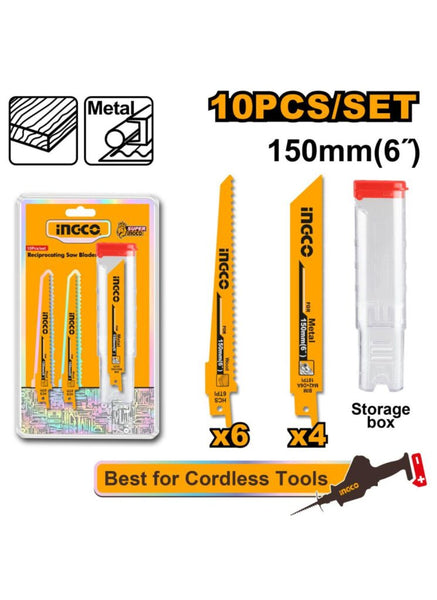 INGCO ACC RECIPROCATING BLADE METAL & WOOD 10PCS RSB1002