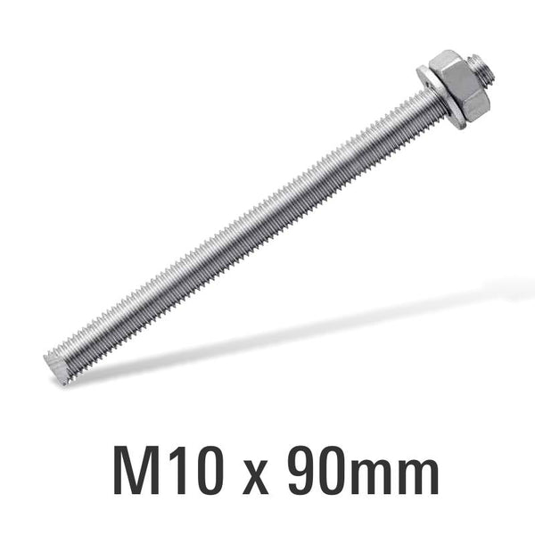 ANCHORS DI 8.8 Electro Galv Stud M10X90 With Nut And Washer - RSEG10X90EL