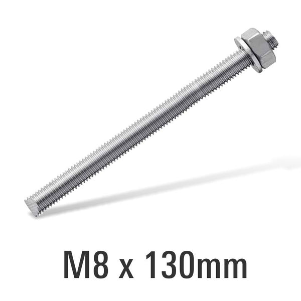 ANCHORS DI En8 Electro Galv Stud M8X130 With Nut And Washer - RSEG8X130EN8