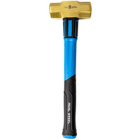 Real Steel Brass Sledge Hammer, 4LB Non-Sparking Sledge with Fiberglass Handle, Ideal for Automotive, and Construction use.
