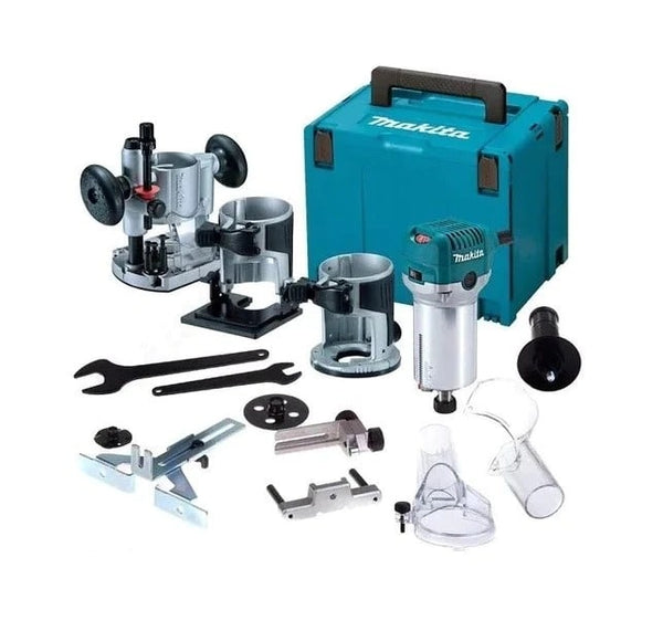 Makita: Complete With Trimmer, Tilt Base, Plunge Base 6.35Mm (1/4") 710W- RT0700CX2J