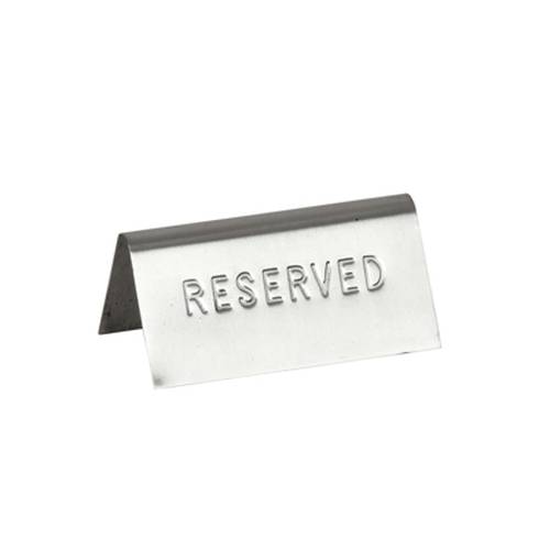 BCE Reserved Table Sign S/Steel - RTS0001