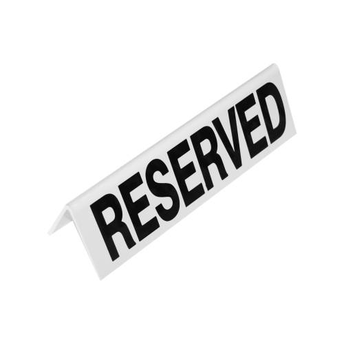 BCE Reserved Table Sign Plastic - (White) - RTS0002