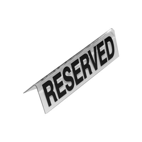 BCE Reserved Table Sign Plastic - (Clear) - RTS0003