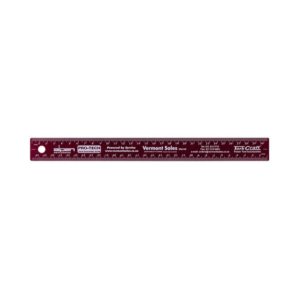 300MM CORK BACKED STAINLESS STEEL RULER BLUE