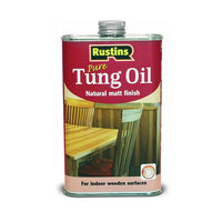 Rustin's Pure Tung Oil 500ml - Natural Wood Finish for Indoor Use, Matt Finish