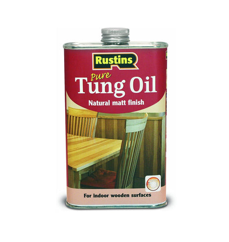 Rustin's Pure Tung Oil 500ml - Natural Wood Finish for Indoor Use, Matt Finish