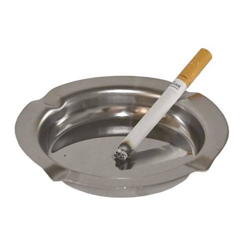 Small Stainless Steel Round Ashtray for Cigarettes - Durable Metal Ash Tray for Indoor Outdoor Use