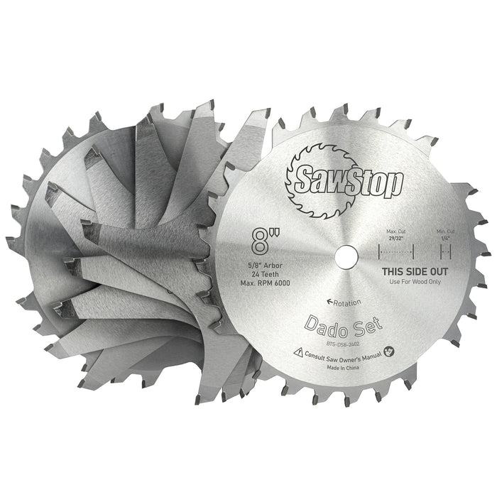 PREMIUM DADO SET 203.2 X 15.875 X 24T 4 X 1/4', 1/8',1/16',3/32' CHIP