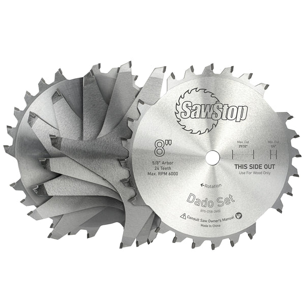 PREMIUM DADO SET 203.2 X 15.875 X 24T 4 X 1/4', 1/8',1/16',3/32' CHIP
