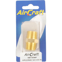 NIPPLE BRASS 1/2X1/2 M/M 1PC PACK