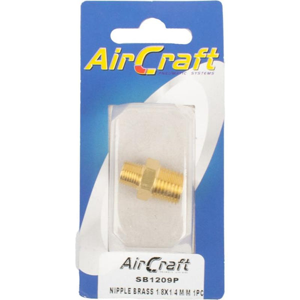 NIPPLE BRASS 1/8X1/4 M/M 1PC PACK