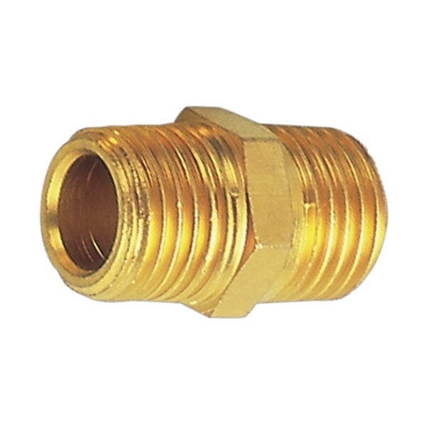 Brass Nipple 1/4 x 1/2 Inch Male to Male Pipe Fitting - Plumbing Connector for Pipes and Hoses | Chavda.com